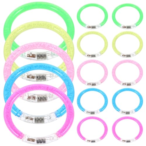 Toyvian 20 Leuchtarmbänder Im Dunkeln Leuchtende Partyartikel Für Kinder Und Erwachsene Blinkendes Leuchtspielzeug Geschenktüten Osterkörbchenfüller Led-Armbänder Für Karnevalskonzerte von Toyvian