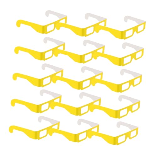 Toyvian 20 Paar Prismenbrillen Leuchtbrillen Rote Sonnenbrillen Herz Sonnenbrillen Discokugel Partygeschenke Lichtbrechung Brechende Gläser Leuchtende Brillen Poolparty Gelbes von Toyvian