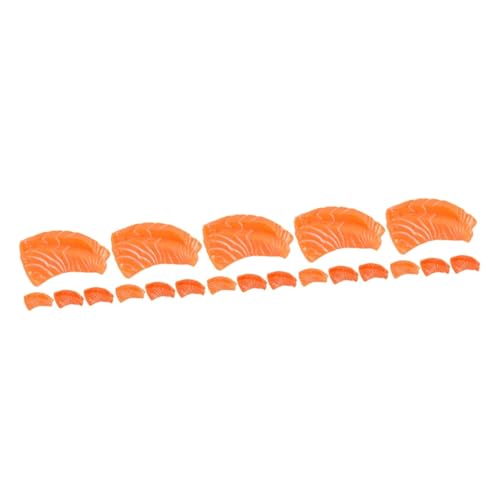Toyvian 20 STK Lachs-Modell Realistischer Gefälschter Lachs Simulation Von Lachsmodellen Gefälschtes Sushi-Spielzeug Gefälschte Orangen Simulierter Lachs Schreibtisch Japan PVC von Toyvian