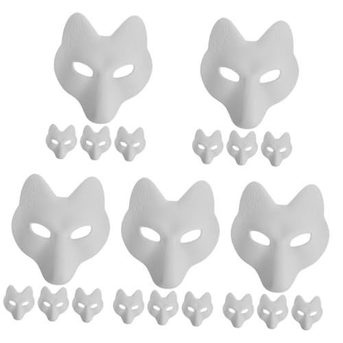 Toyvian 20 Stk Fuchs Maske Gesichtsmaske halloween maske Kleidung Fuchskostüm Outfit Halloween-Kostüm-Cosplay-Maske weiße maske selber machen klassisch Zubehör gemalt Requisiten bilden Pu von Toyvian