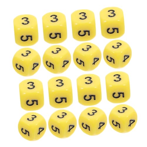 Toyvian 20 Stück 6 Lehrmittel für Mathe- Mathematik Spiele Mathematische Spiele Zahlenwürfel Mathe Spielwürfel ungewöhnliche Spiel Pfund Mini- Acryl Yellow von Toyvian