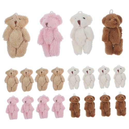 Toyvian 20 Stück Ausgestopfte Bärenpuppe Miniatur-kuscheltiere Stofftierzoo Rosa Stoffbär Geburtstagsdekoration Tragen Stofftier Masse Kuscheltiere Masse Mini-bärenmasse Mini-Sachen Plüsch von Toyvian