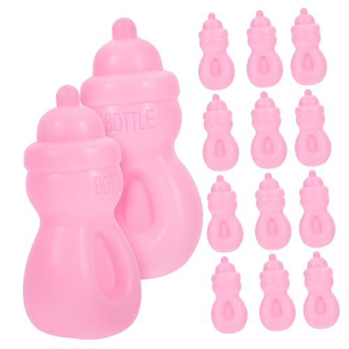 Toyvian 20 Stück Babyflasche für kinderspielzeug partygeschenke für milchflasche puppenaugen Puppensaftflaschen geben vor, Modell zu Sein Plastik Rosa von Toyvian
