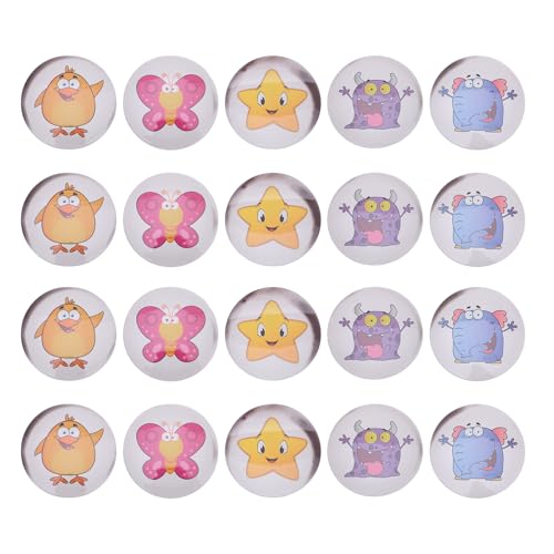 Toyvian 20 Stück Cartoon-Töpfchen-Trainingsaufkleber: Farbwechselnde Selbstklebende Pinkelziele für Jungen und Mädchen – Hitzebeständiger Töpfchen-/Toilettenaufkleber für die Vorschule von Toyvian