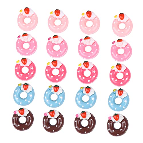 Toyvian 20 Stück DIY Donut Zubehör Bastelbedarf Für DIY-projekte Handy-Shell-Ornament DIY Zubehör Künstliche Donut-Design-Accessoires Harz von Toyvian