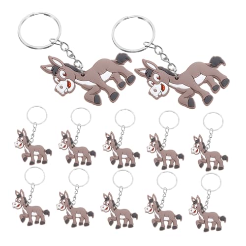 Toyvian 20 Stück Esel Schlüsselanhänger Geburtstag Esel-Charme Hallo Die Tier Schlüsselanhänger Tierfigur Schlüsselanhänger Esel-Hängeornamente Schlüsselanhänger mit Dschungeltier PVC Grey von Toyvian