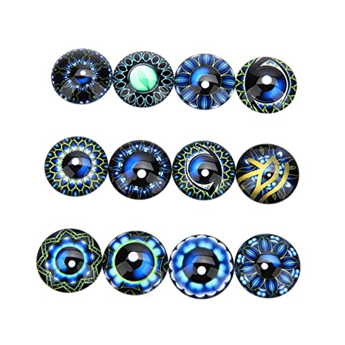 Toyvian 20 Stück Flecken Schmuckmaterial Selber Machen Runder Cabochon Aus Glas Schmuckaufnäher Edelsteine ​​glasaufkleber Blue von Toyvian