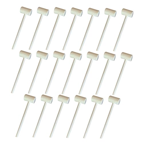 Toyvian 20 Stück Hammer pädagogischer Hammer für Mini unlackierter Hammer hämmern für kinderspielzeug Hammer pädagogisches Schlaghammer Bambus von Toyvian