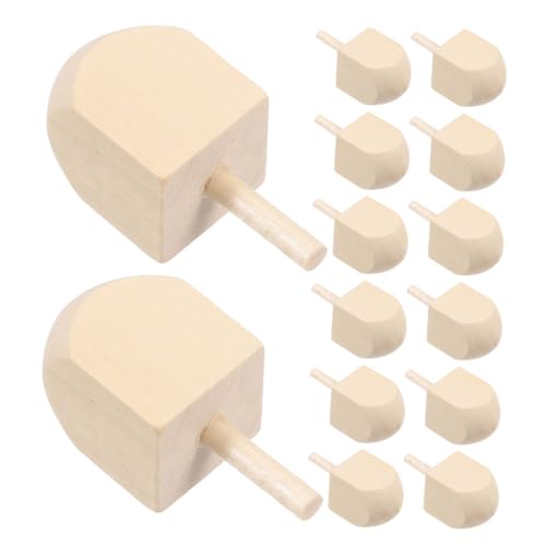 Toyvian 20 Stück Holz Dreidel Unbemalt Hanukkah Traditionelle Spielfiguren aus Naturholz Höhe DIY Bastelset für Festdekoration Langlebig von Toyvian