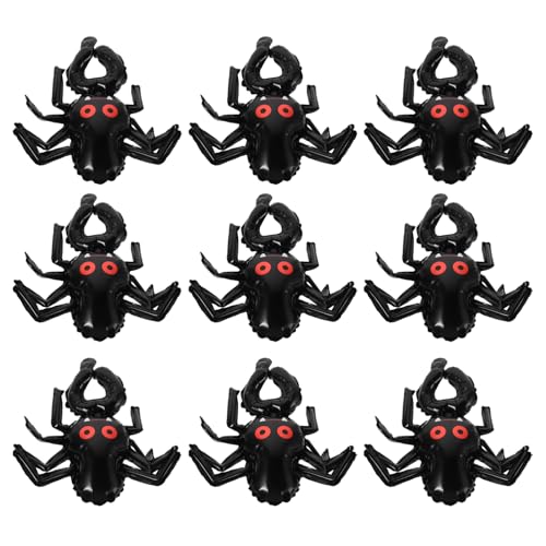 Toyvian 20 Stück Inflatable Aluminium Folien Spinnenballons für Halloween Dekorationen Partybedarf und Festlichkeiten von Toyvian
