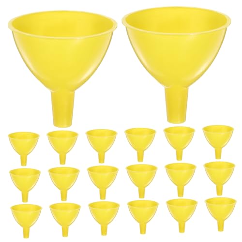 Toyvian 20 Stück Kleiner Trichter Flaschen Kühlmitteltrichter Schlauch Mini-tassen Kleine Trichter Flachmann Tülle Behälter Wieder Auffüllbar Biegbar Flache Wasserflasche Plastik Yellow von Toyvian