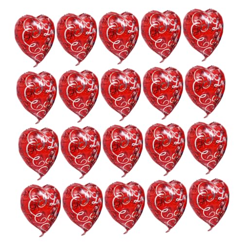 Toyvian 20 Stück Liebe Alufolienballon hochzeitsballons hochzeitsluftballons gebutagsdeko Hochzeit Liebesballon Hochzeitsdekoration roter Liebesballon Hochzeit roter Ballon Aluminiumfolie von Toyvian