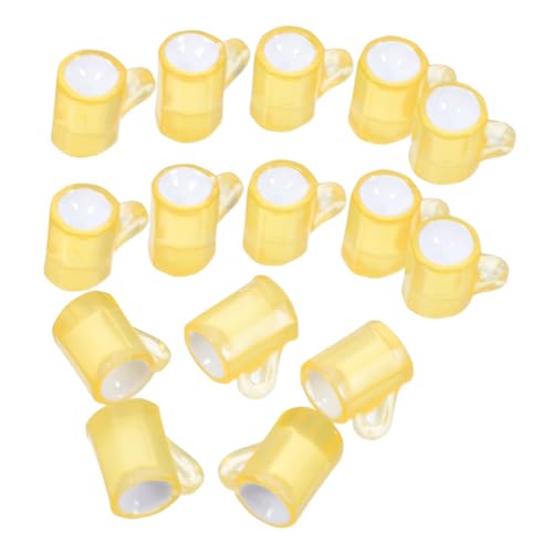 Toyvian 20 Stück Mini-Bierkrug Puppenhauszubehör Miniatur -Dinge Miniaturglas Miniaturszene Simulation Mini-Modell Dekorationszubehör Für Puppenhäuser Dollhouse Decor Mini-Becher Harz Gelb von Toyvian