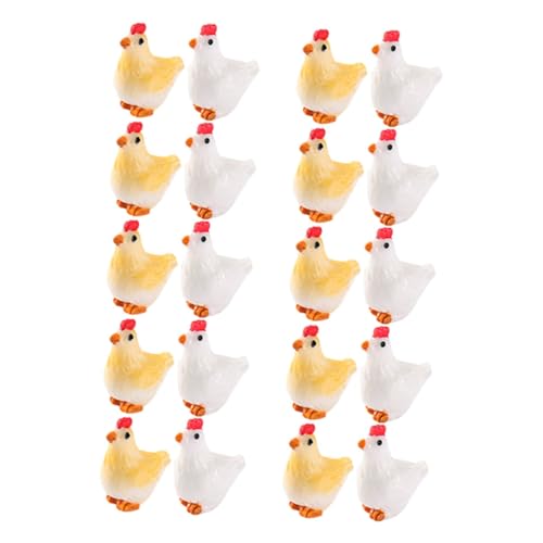 Toyvian 20 Stück Mini Hahn Henne Miniatur Henne Garten Kleines Miniatur Hühnerfigur Miniaturen Mini Futter Vogel Ornament Kleine Enten Minis Bauernhaus Kleine von Toyvian