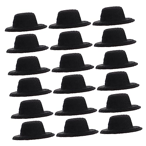 Toyvian 20 Stück Mini-Hut Gefühlt Puppenkleidung Und Accessoires DIY Minipuppenhüte Miniaturen Kleiner Spielzeughut Zaubererhüte Minihüte Zum Basteln Miniatur Formeller Hut Stoff Black von Toyvian