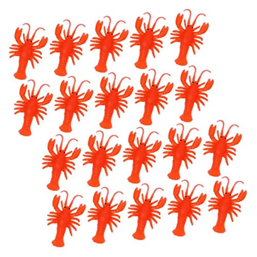 Toyvian 20 Stück Mini Langusten Lustige Krebse für Wasserspielzeug Dekoration und Lernspielzeug TPR Weiche und Verschleißfeste Mini Lobster für und Spaß von Toyvian
