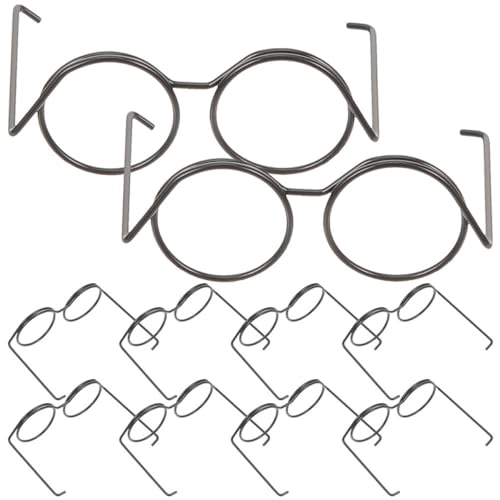 Toyvian 20 Stück Puppe Mini-Brille Aus Metall Klein Mini-Dinge Mädchen Dekorative Glasdekore Miniaturen Puppenautositz Minibrille Für Puppen Puppenbrillen Mini -puppenbrille Black von Toyvian