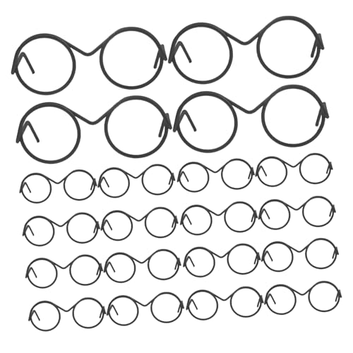 Toyvian 20 Stück Puppe Mini-Brille Aus Metall Puppenbaby Puppenwindeln Passen Mini-Sonnenbrillen-bastelpuppe Miniaturbrille Für Puppe Babypuppe Dekorative Glasdekore Black von Toyvian