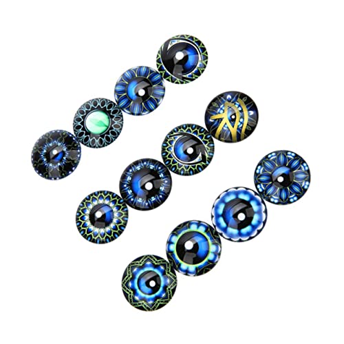 Toyvian 20 Stück Runder Cabochon Aus Glas Flecken Schmuckaufnäher Schmuckmaterial Selber Machen Edelsteine ​​glasaufkleber Blue von Toyvian