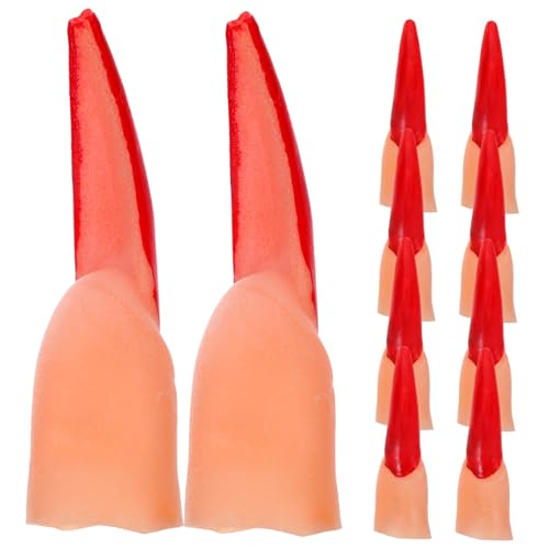 Toyvian 20 Stück Streich Halloween Hände Klaue Krallen Monsternägel False Nails falsche nägel Verkleidung Die Fingerhülse Maskiert Hexennägel Zombie-Fingernagel Plastik rot Toyvian 20 Stück Streich Halloween Hände Klaue Krallen Monsternägel False Nails falsche nägel Verkleidung Die Fingerhülse Maskiert Hexennägel Zombie-Fingernagel Plastik rot von Toyvian