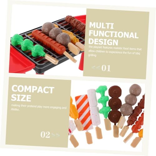 Toyvian 20 Stück Teiliges BBQ Grillspielzeug Set für Realistisches Grillzubehör mit Licht und Sound Vielfältiges Spielessens Set Motorikfördernd für Drinnen und Draußen Jungen Mädchen Ab von Toyvian