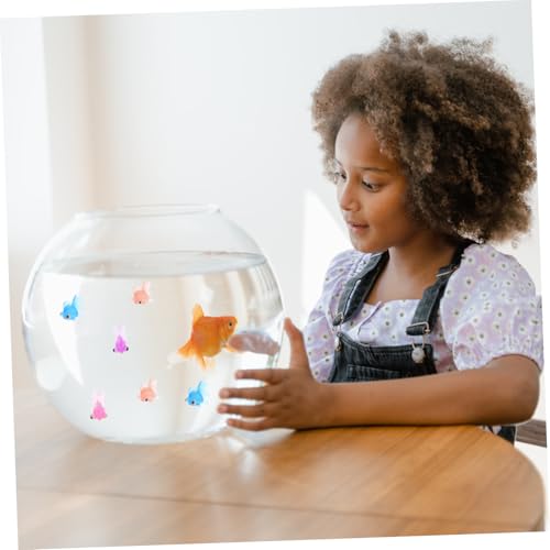 Toyvian 20 Stück Teiliges Bade und Aquarium Deko Schwimmende Bunte TPR Goldfische in Cartoon Form Realistisches Weiches Material Fördert Hand Auge Koordination und Farberkennung von Toyvian