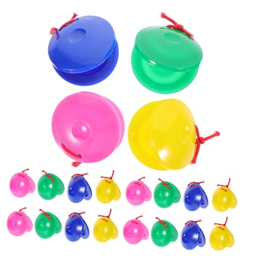 Toyvian 20 Stück Teiliges Castanets aus Sicherem PP Kunststoff Bunte Kleine Handklatscher für Frühes Musiklernen und Rhythmusförderung für Kindergarten und Musikunterricht von Toyvian