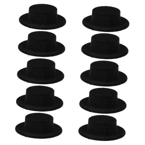 Toyvian 20 Stück Teiliges DIY Puppenhüte aus Flauschigem Resin Mittlere Schwarze Mini Zylinderhüte für Weihnachts und Halloween Dekoration Leichte Bastelaccessoires für Puppen und Cosplay von Toyvian