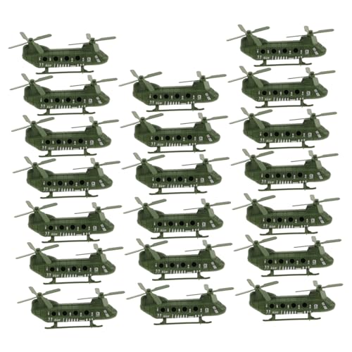 Toyvian 20 Stück Teiliges Hubschrauber Militärisches Flugzeug Modell mit Doppelrotor Leichtes Detailreiches Army Aircraft für Jungen Mädchen für Sandtisch Kinderzimmer Deko und Kreatives von Toyvian
