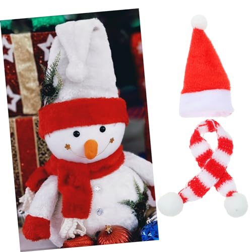Toyvian 20 Stück Teiliges Mini Strickset Weihnachtsmützen und Rote Weiße Schals Handgefertigte Weihnachtsdeko Gemütliche Mini Winteraccessoires für Puppen und Bastelprojekte von Toyvian