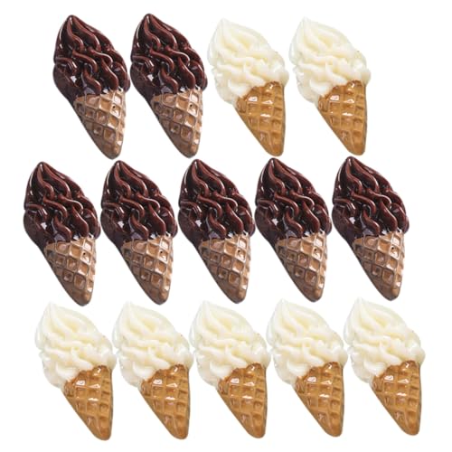 Toyvian 20 Stück Teiliges Miniatur Eiscreme Dekorationsset aus Resin Realistische Mini Eisdielen Zubehör Farbige Mini Dessert Charms für Handyhüllen Puppenhaus und DIY Bastelprojekte von Toyvian