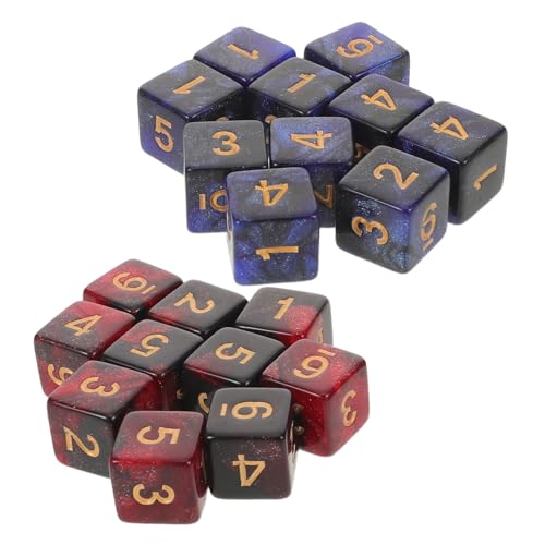 Toyvian 20 Stück Teiliges Würfelset Galaxy Motiv Schimmernde Seitige Acrylzahlenwürfel Bunte Ersatzspielwürfel für Brettspiele Party Unterricht und Rollenspiel Sessions von Toyvian