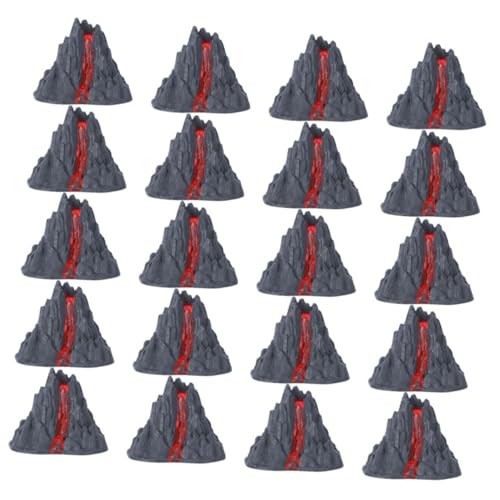 Toyvian 20 Stück Vulkan-Lava- Vulkanmodell Vulkanspielzeug Vulkan Figur Landschaftsbau Lernspielzeug Vulkan Ausbrechen Simulation Gefälscht Mini Vulkan-bausatz Grey Plastik von Toyvian