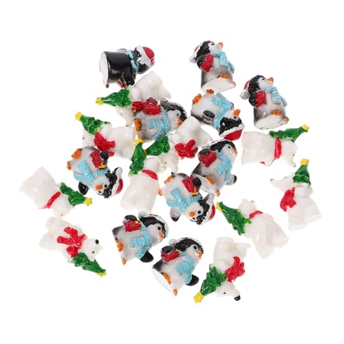 Toyvian 20 Stück Weihnachtsmikro-Szenen-Verzierung weihnachtsbaumdeko weihnachtsbäume geschmückt Miniaturen klein Figuren Gefälligkeiten für Weihnachtsfeiern Weihnachtsfeier liefert Harz von Toyvian