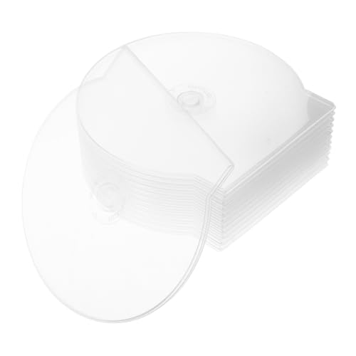 Toyvian 20 Stück -hülle Rundes Kunststoffgehäuse Rundscheibenhalter Clamshell Jewel Case Leere DVD-hüllen Muschelschalenscheibenhalter DVD-aufbewahrungsbox DVD-Halter Transparent Plastik von Toyvian