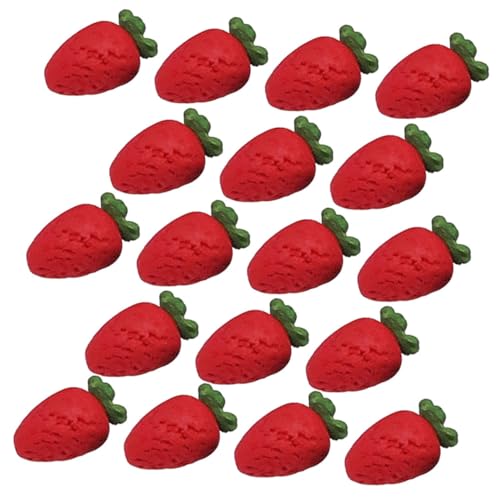 Toyvian 20 Stücke Erdbeere Dekorationen Harz Faux Erdbeeren Modell Gefälschte Früchte Miniatur von Toyvian