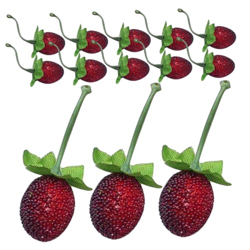 Toyvian 20 Stück Künstliches Obst-Accessoire Realistischer Himbeerschmuck Dekoratives Obst Zur Präsentation Schaufensterdekoration von Toyvian