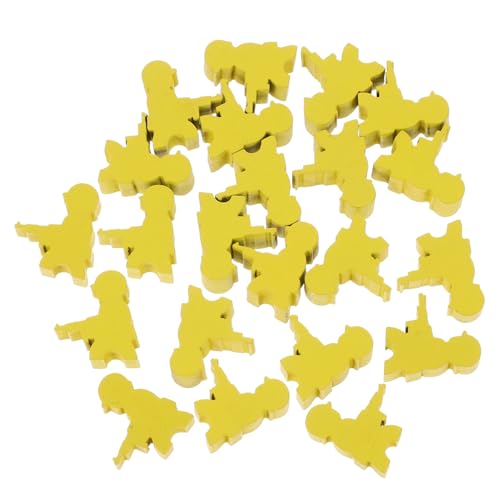 Toyvian 20 Stücke Stücke Brettspiel Zubehör Schach Brettspiel Bauern Holz Gelb Spiel Komponente von Toyvian