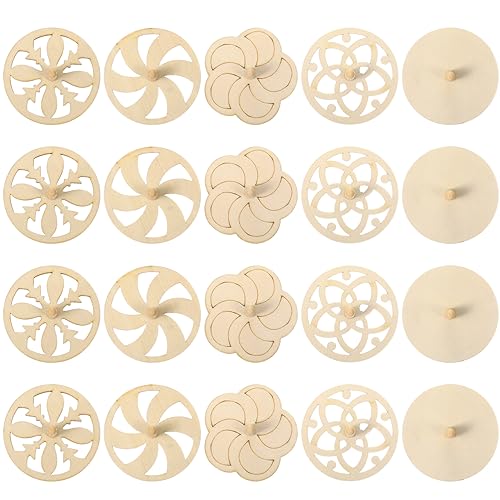 Toyvian 20 Teiliges Holzkreisel Aufmerksamkeits Sensorik Behälterfüller Kunst Und Handwerk Für Schreibtischspielzeug Brett Kinderkreisel Zappeln Kindergyroskope Kindergyroskop von Toyvian