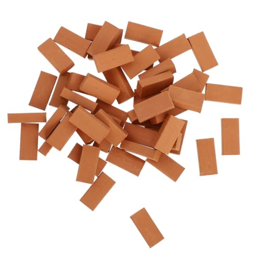 Toyvian 200 Stück Mini Ziegel Miniatur Bausteine Mini Miniatur Gartenziegel Mikrolandschafts Dekoration DIY Miniatur Ziegel Mikrolandschafts Ziegel Miniatur DIY Ziegel Erde von Toyvian