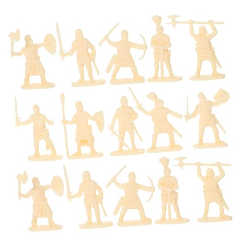 Toyvian 200 Stück Soldaten Figuren Realistische Ritter Modelle für Sandtisch Dekoration Mini Action Figuren Hellgelb für Kreative Szenen und Sammlungen von Toyvian