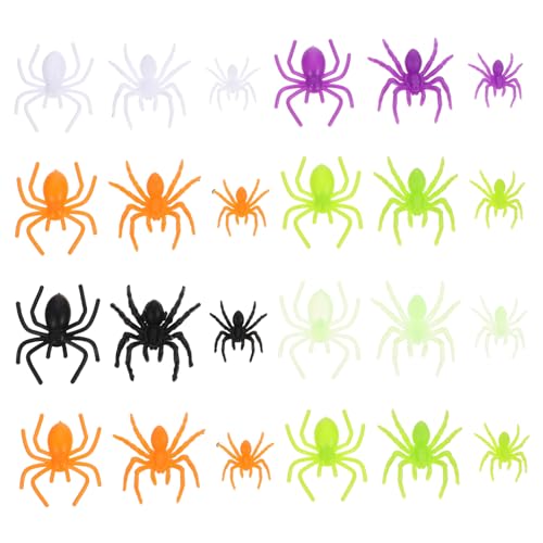 Toyvian 200Stücke Halloween Gefälschte Spinnen Realistische Plastik Spinnenspielzeuge für Halloween Partys und Deko für Grusel Events und Spukhäuser von Toyvian