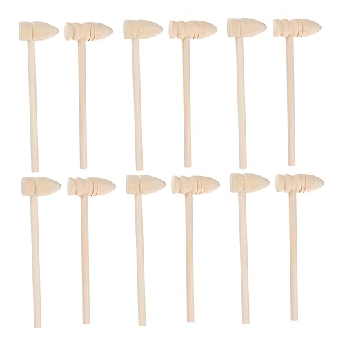 Toyvian 20St Goldenes Ei Holzhammer Hammer entwicklung Hammer Spielzeugset wohnungsdeko zappeln Krabbenhämmer hämmerndes -Holzhämmer hölzern Khaki von Toyvian