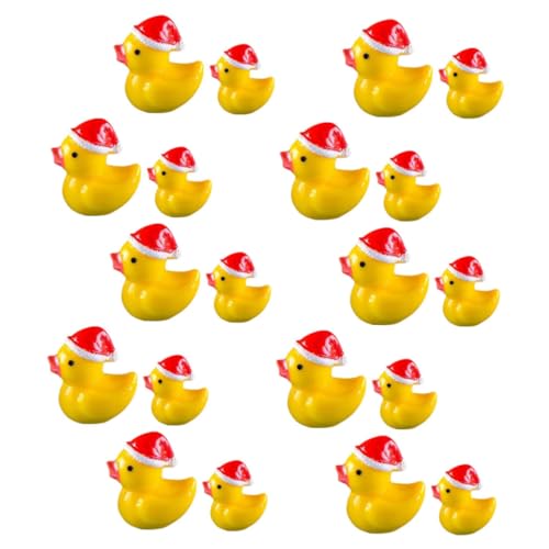 Toyvian 20St Kleine gelbe Enten-Bonsai-Statue weihnachtsente Mini Entenfiguren Kleine Ente Deko Niedliche Entenfiguren Mini-Tierfiguren kleine Enten Mini-Sachen Minifiguren Harz Yellow von Toyvian