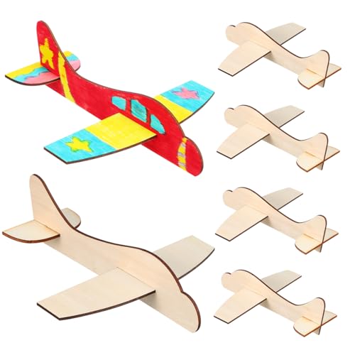 Toyvian 20-teiliger Flugzeug-modellbausatz Aus Holz – Annelia-Flugzeug Bastelbedarf Für Kinderspielzeug Leeres Flugzeugspielzeug Für Pädagogisches Spielen von Toyvian