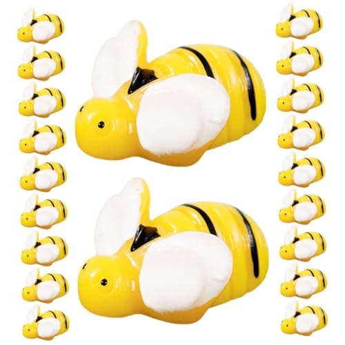 Toyvian 20St Mikrolandschaftsbiene Mini-Dekoration Puppenmülleimer Puppenhaus Mini-Modell Kinderdekoration Mikrolandschaft Bienen Kleine Bienen Deko Gartendekoration Gartenzubehör Harz von Toyvian