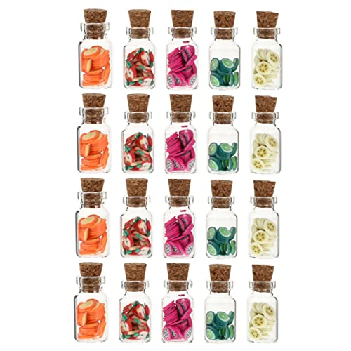Toyvian Puppenhaus Miniatur-lebensmittelzubehör 20 Stück Obstgläser Miniatur-glasdekor Für Hausdekorationen von Toyvian