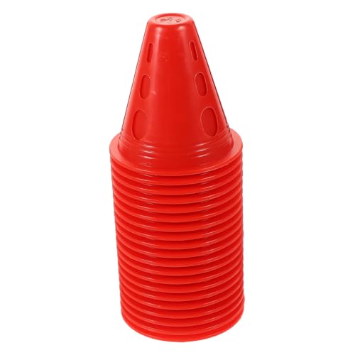 Toyvian 20st Trainingskegel Für Bohrer Kleine Verkehrskegel Stangen Agility-stöcke Im Freien Zapfen Trainingsstütze Minikegel Für Den Sport Trainingsmarker Fußballkegel Rot Plastik von Toyvian