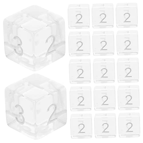 Toyvian 20st Transparente Würfel Partywürfel Brettspiel-Tool Große Würfel 6-seitiger Würfel Partyspielwürfel Zahlenwürfel Würfel Masse Große Nummerierte Würfel Spiel Würfel Acryl von Toyvian