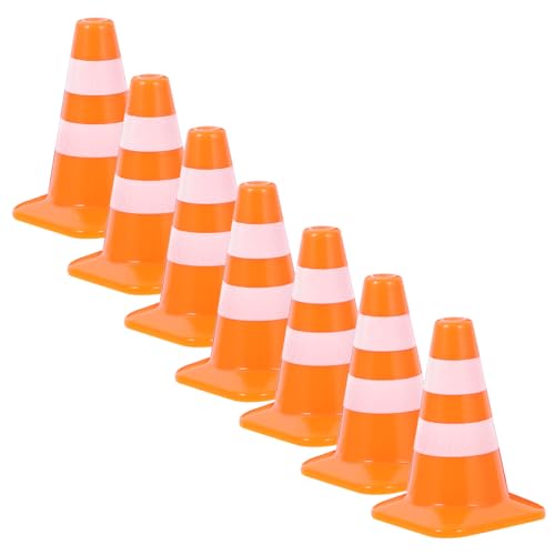 Toyvian 21 STK Roadblock Sandtischmodell Orangefarbener Verkehrsfass Spielzeug Leitkegel Sicherheits-verkehrsleitzeichen Kognitives Verkehrszeichen Kind Partybedarf Schreibtisch Abs von Toyvian